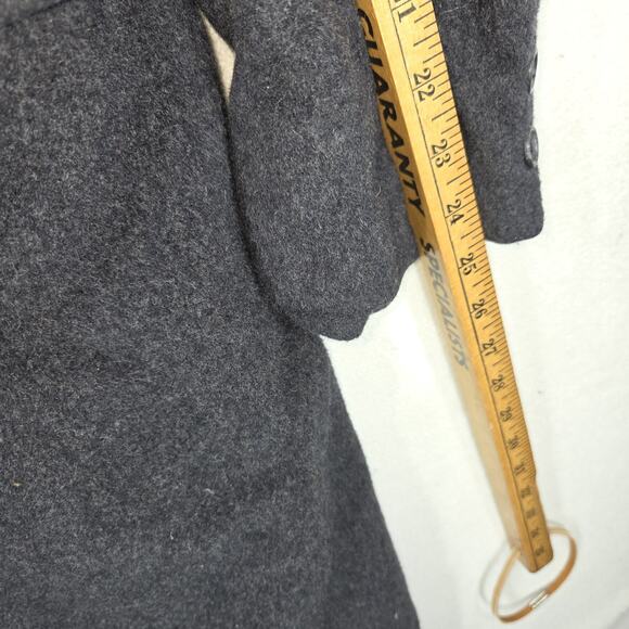 Vintage Jos A Bank Mens Trench Coat Gray Wool Blend Fall Winter Cold Weather - Picture 3 of 16